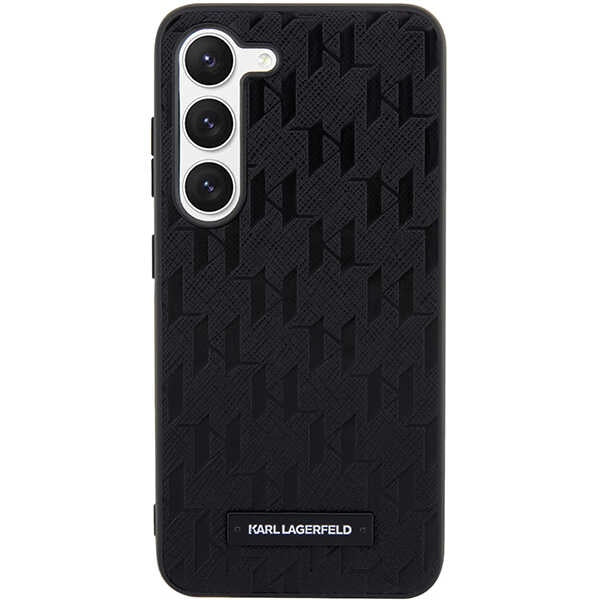 Pouzdro pro Samsung Galaxy S24+ S926, Karl Lagerfeld, Saffiano Monogram Metal Logo, Černá