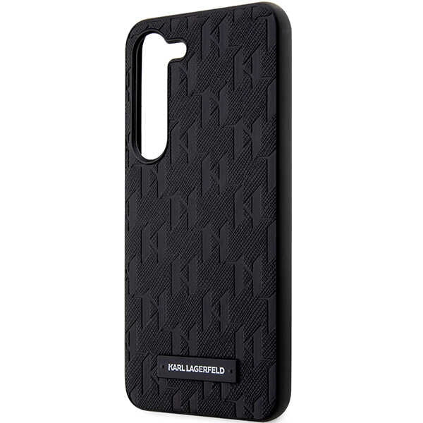 Pouzdro pro Samsung Galaxy S24+ S926, Karl Lagerfeld, Saffiano Monogram Metal Logo, Černá