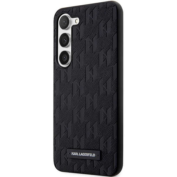 Pouzdro pro Samsung Galaxy S24+ S926, Karl Lagerfeld, Saffiano Monogram Metal Logo, Černá