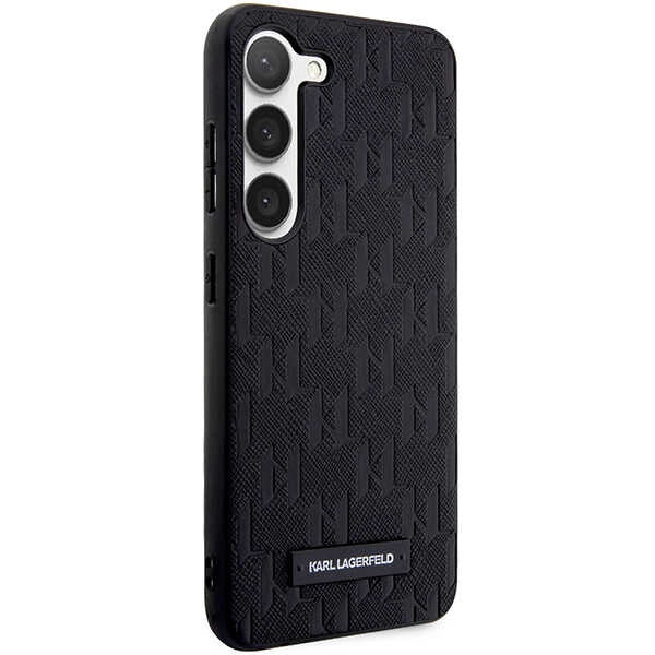 Pouzdro pro Samsung Galaxy S24+ S926, Karl Lagerfeld, Saffiano Monogram Metal Logo, Černá