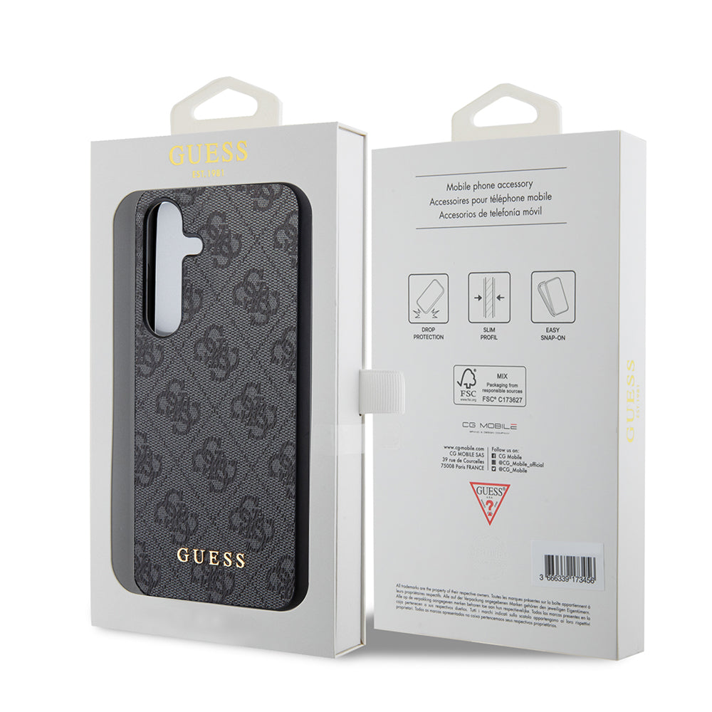 Pouzdro pro Samsung Galaxy S24 S921, Guess, 4G Metal Gold Logo, Černá
