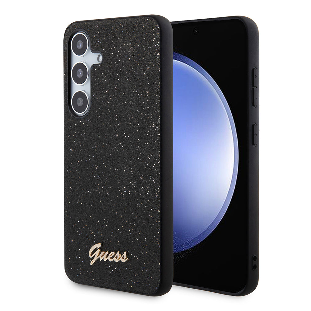Case for Samsung Galaxy S24 S921, Guess, Glitter Script, Black