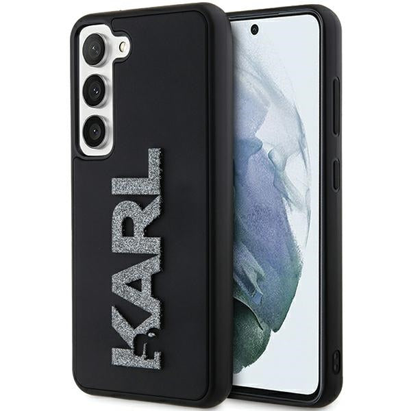 Pouzdro pro Samsung Galaxy S24 S921, Karl Lagerfeld, 3D Rubber Glitter Logo, Černá