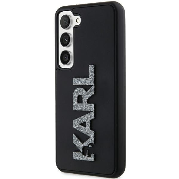 Pouzdro pro Samsung Galaxy S24 S921, Karl Lagerfeld, 3D Rubber Glitter Logo, Černá