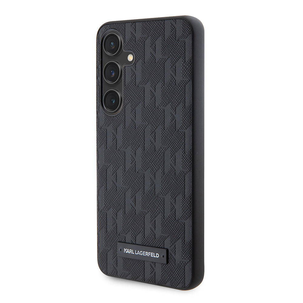 Pouzdro pro Samsung Galaxy S24 S921, Karl Lagerfeld, Saffiano Mono Metal Logo, Černá