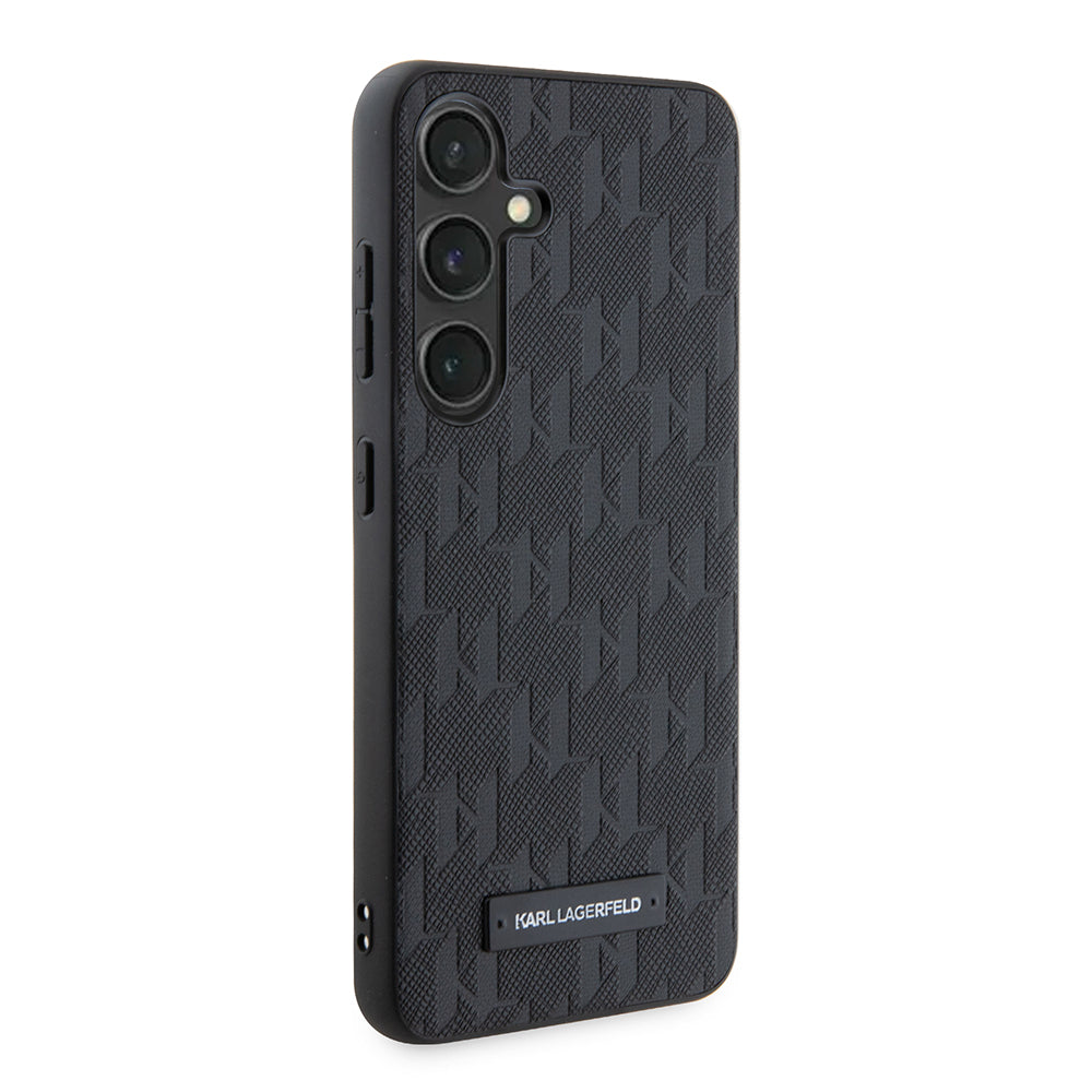 Pouzdro pro Samsung Galaxy S24 S921, Karl Lagerfeld, Saffiano Mono Metal Logo, Černá