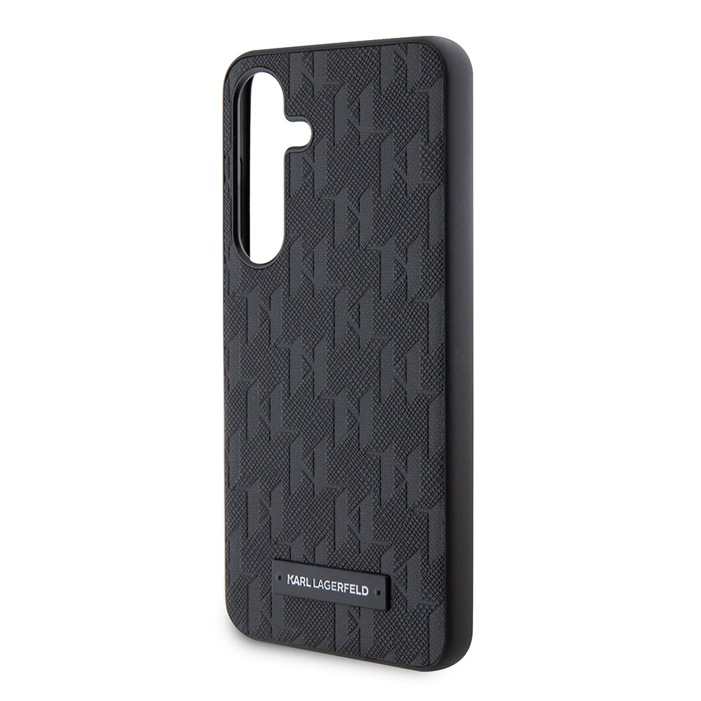 Pouzdro pro Samsung Galaxy S24 S921, Karl Lagerfeld, Saffiano Mono Metal Logo, Černá
