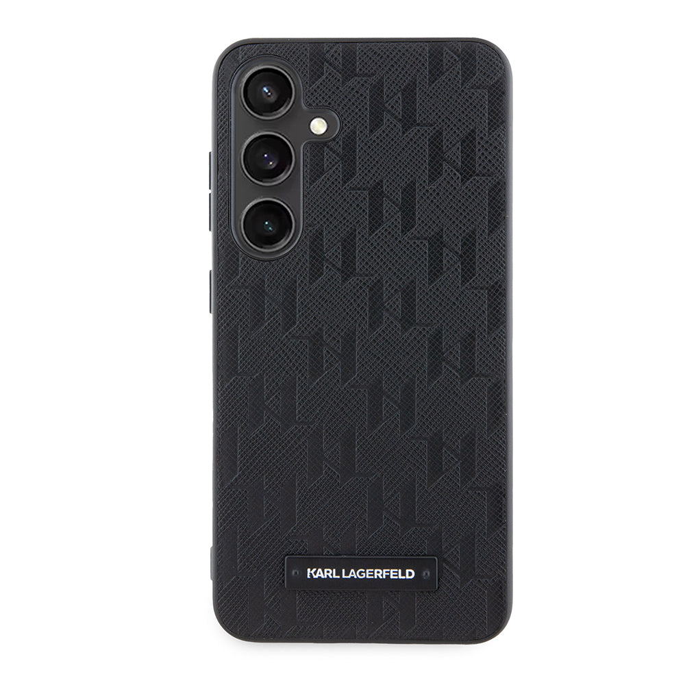 Pouzdro pro Samsung Galaxy S24 S921, Karl Lagerfeld, Saffiano Mono Metal Logo, Černá