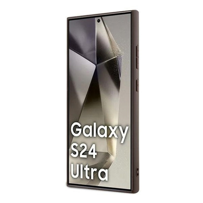 Pouzdro pro Samsung Galaxy S24 Ultra S928, Guess, 4G Metal Gold Logo, Hnědá
