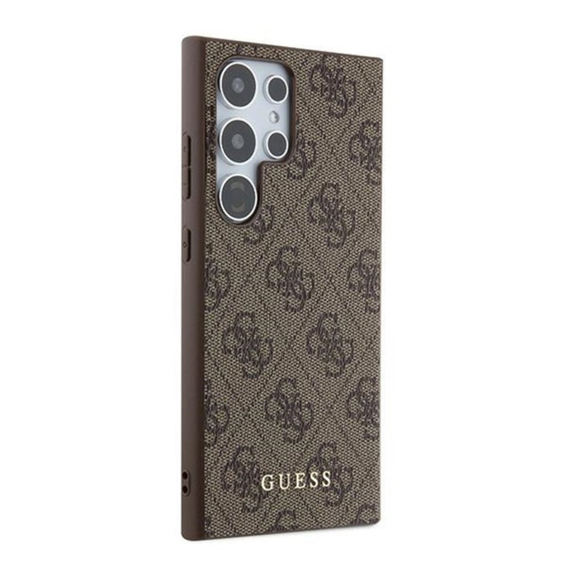 Pouzdro pro Samsung Galaxy S24 Ultra S928, Guess, 4G Metal Gold Logo, Hnědá