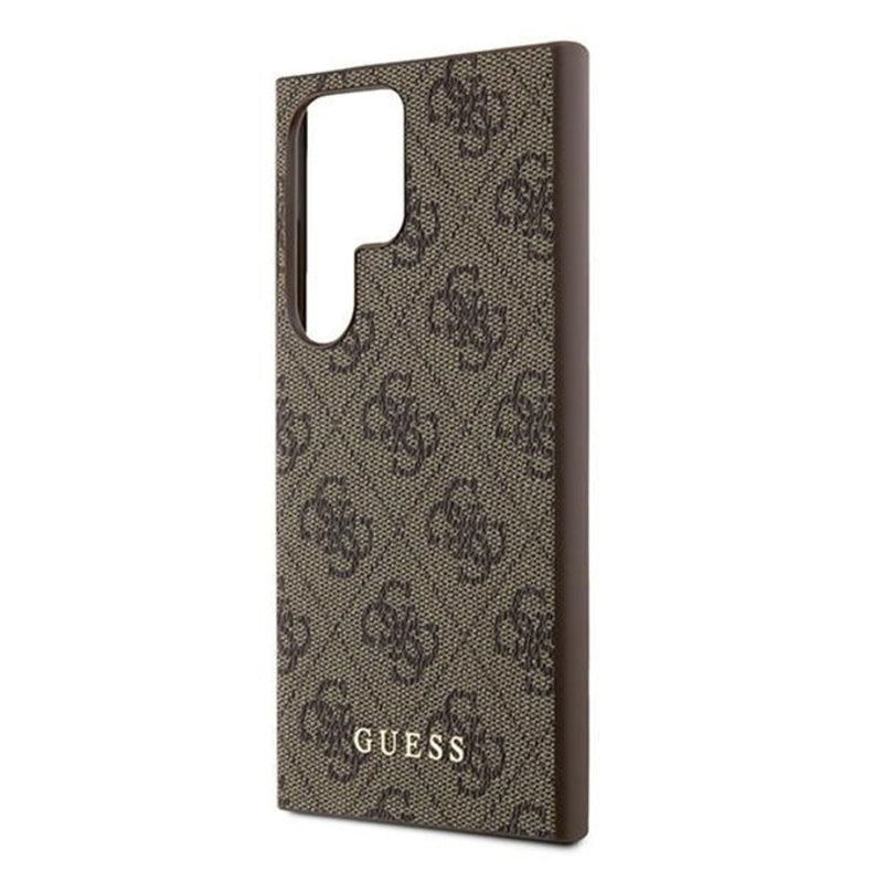 Pouzdro pro Samsung Galaxy S24 Ultra S928, Guess, 4G Metal Gold Logo, Hnědá
