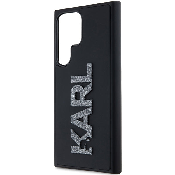 Pouzdro pro Samsung Galaxy S24 Ultra S928, Karl Lagerfeld, 3D Rubber Glitter Logo, Černá