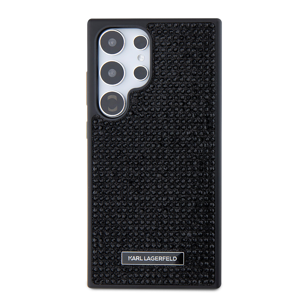 Pouzdro pro Samsung Galaxy S24 Ultra S928, Karl Lagerfeld, Rhinestone Metal Plate, Černá