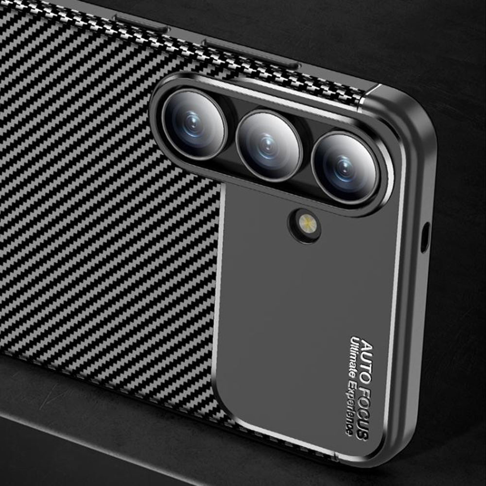 Pouzdro pro Samsung Galaxy S25 FE, Techsuit, CarbonFiber, Černé