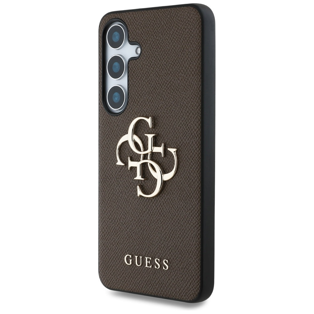 Pouzdro pro Samsung Galaxy S25+ S936, Guess, 4G Grained Big and Classic Logo, hnědá