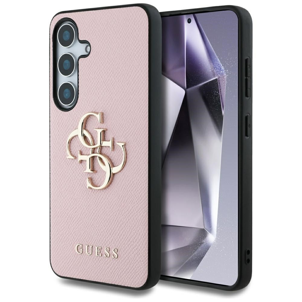 Pouzdro pro Samsung Galaxy S25+ S936, Guess, 4G Grained Big and Classic Logo, Růžové