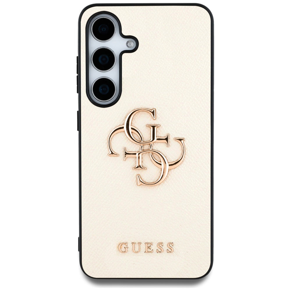 Pouzdro pro Samsung Galaxy S25 S931, Guess, 4G Grained Big and Classic Logo, béžová