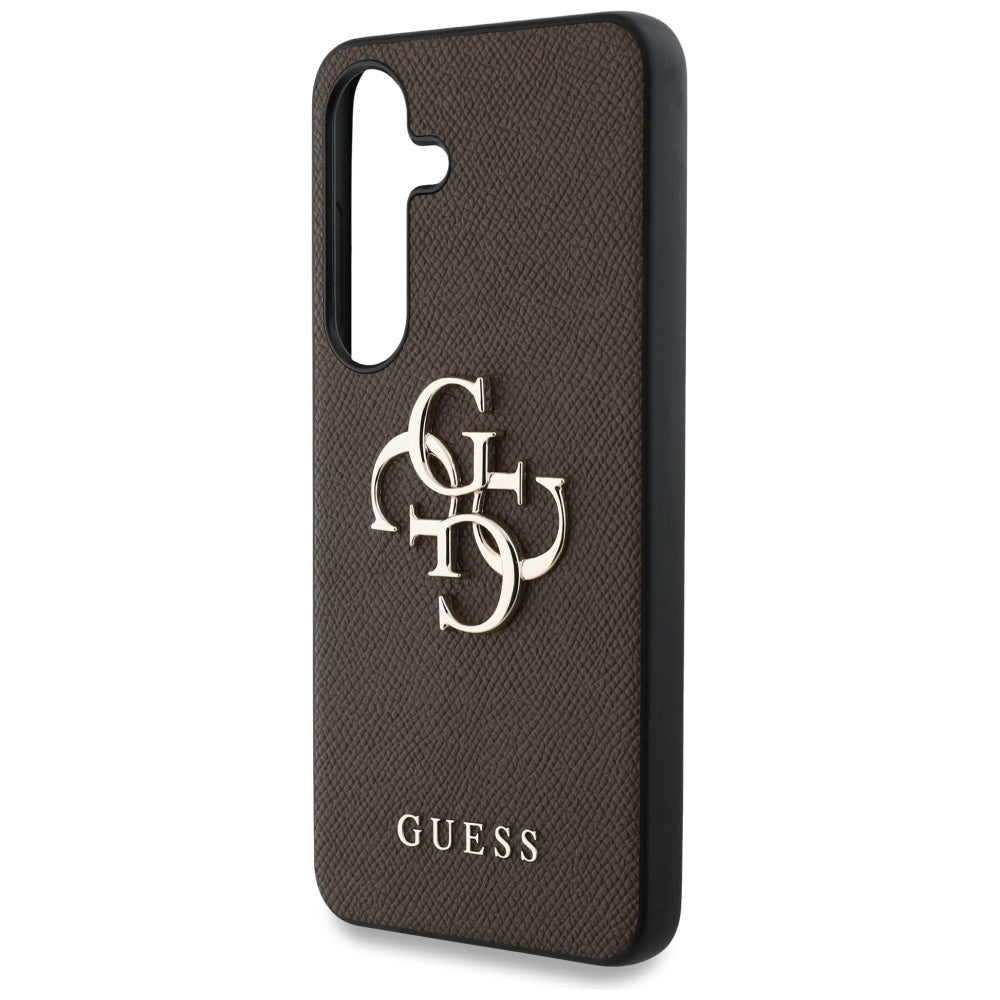Pouzdro pro Samsung Galaxy S25 S931, Guess, 4G Grained Big and Classic Logo, hnědá