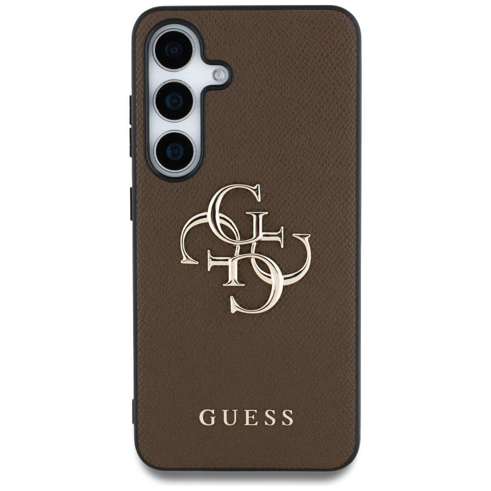 Pouzdro pro Samsung Galaxy S25 S931, Guess, 4G Grained Big and Classic Logo, hnědá