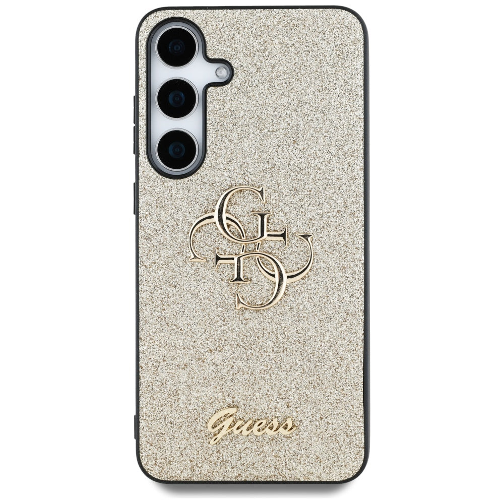 Pouzdro pro Samsung Galaxy S25 S931, Guess, Glitter Big 4G Script, Zlaté