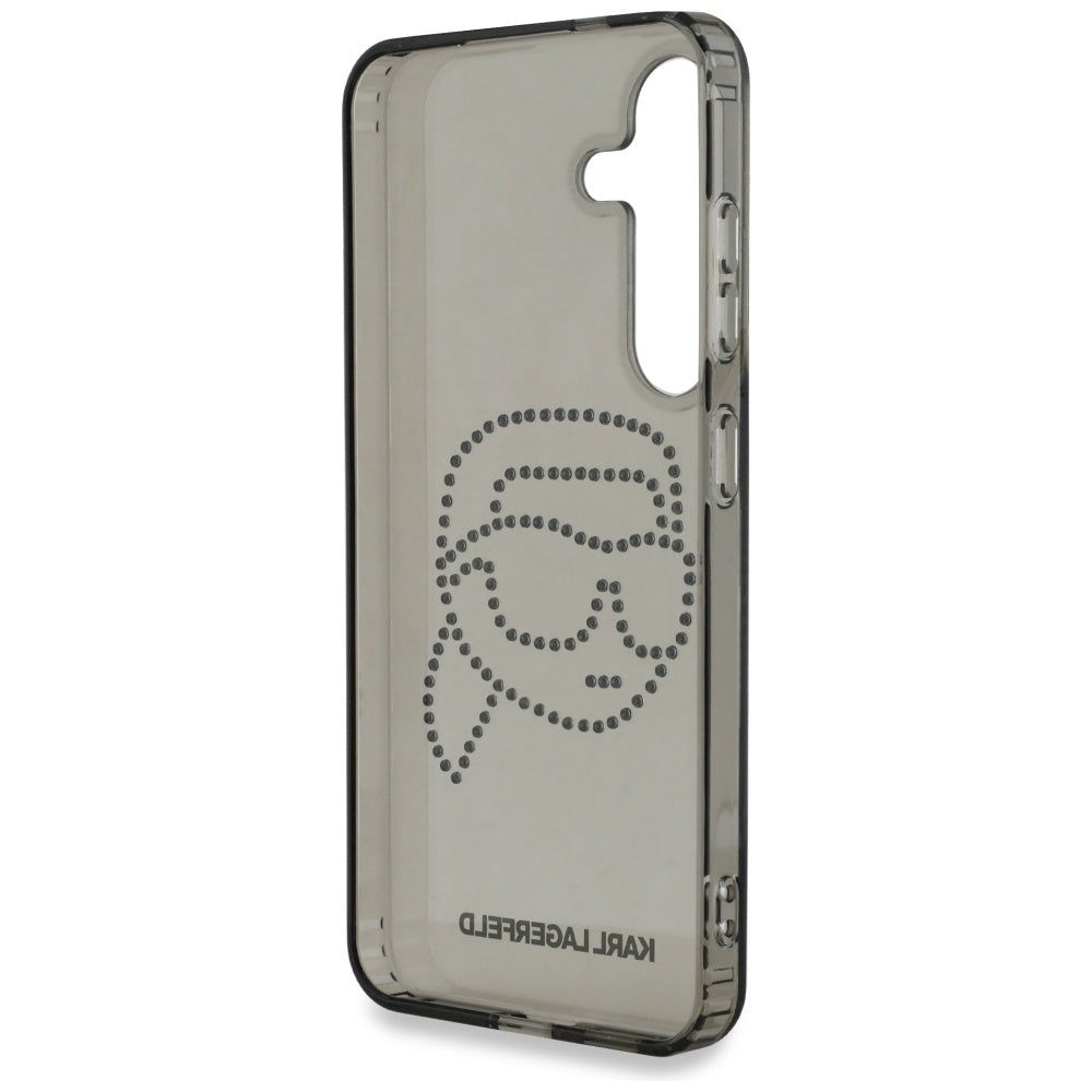 Pouzdro pro Samsung Galaxy S25 S931, Karl Lagerfeld, IML Rhinestones Karl's Head, Černá