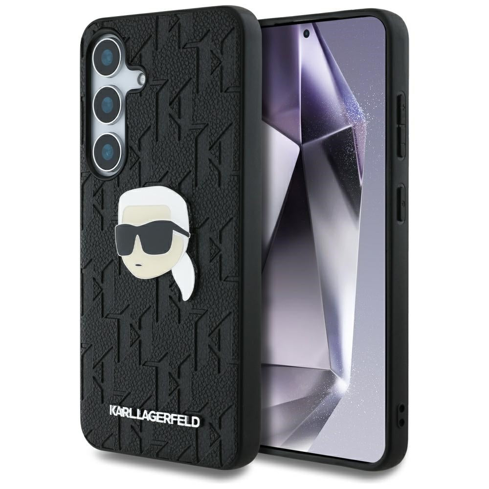 Pouzdro pro Samsung Galaxy S25 S931, Karl Lagerfeld, Monogram Karl's Head, Černá