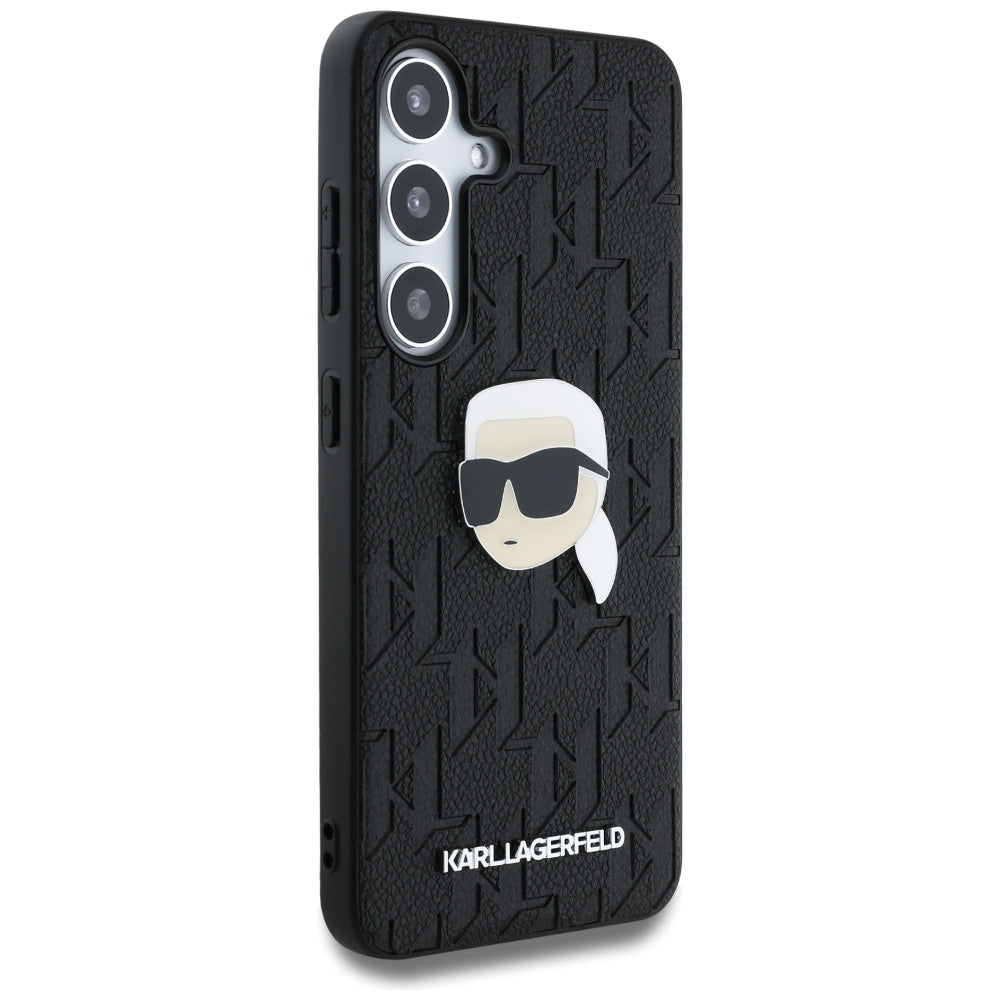 Pouzdro pro Samsung Galaxy S25 S931, Karl Lagerfeld, Monogram Karl's Head, Černá