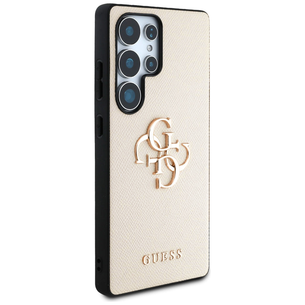Pouzdro pro Samsung Galaxy S25 Ultra S938, Guess, 4G Grained Big and Classic Logo, Bežové
