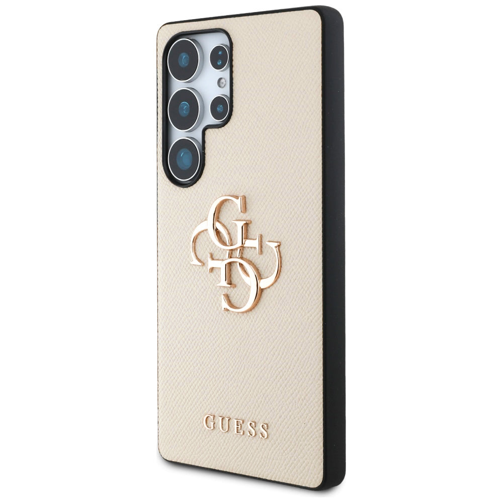 Pouzdro pro Samsung Galaxy S25 Ultra S938, Guess, 4G Grained Big and Classic Logo, Bežové