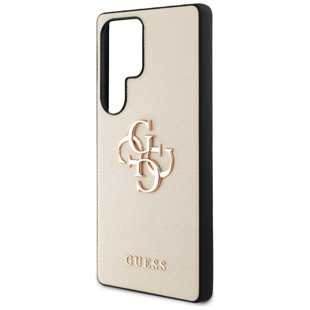 Pouzdro pro Samsung Galaxy S25 Ultra S938, Guess, 4G Grained Big and Classic Logo, Bežové