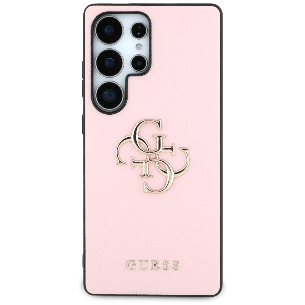 Pouzdro pro Samsung Galaxy S25 Ultra S938, Guess, 4G Grained Big and Classic Logo, Růžové