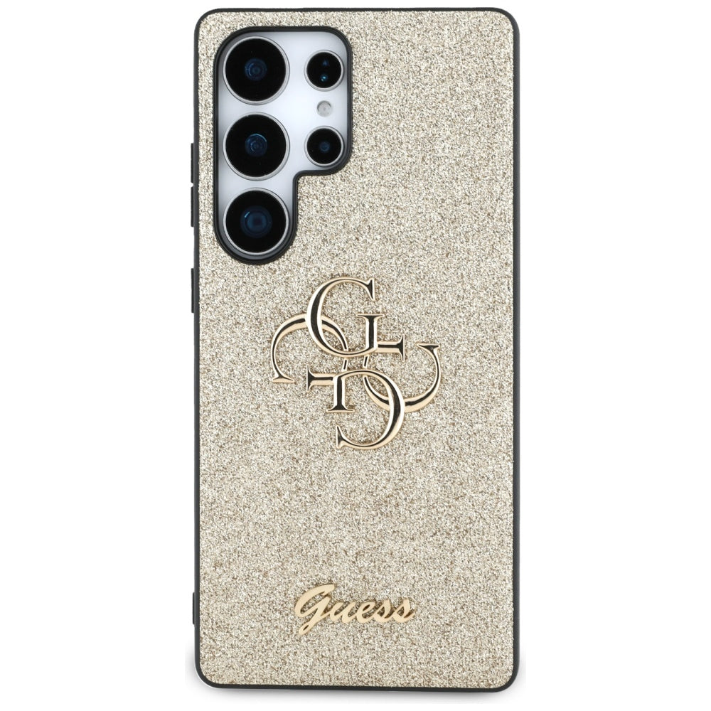Pouzdro pro Samsung Galaxy S25 Ultra S938, Guess, Glitter Big 4G Script, Zlaté