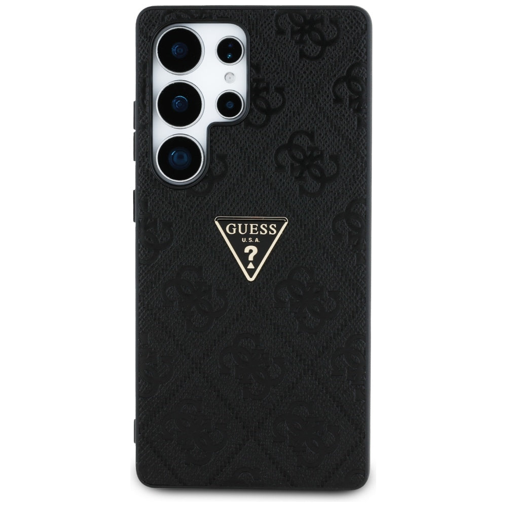 Pouzdro pro Samsung Galaxy S25 Ultra S938, Guess, Grained Hot Stamp 4G Triangle, Černá