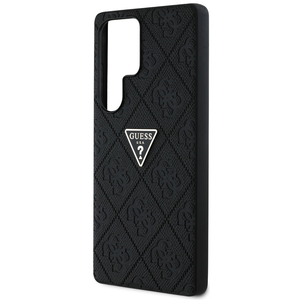 Pouzdro pro Samsung Galaxy S25 Ultra S938, Guess, Grained Hot Stamp 4G Triangle, Černá