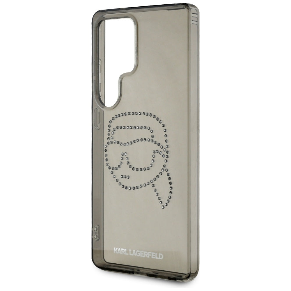 Pouzdro pro Samsung Galaxy S25 Ultra S938, Karl Lagerfeld, IML Rhinestones Karl's Head, Černá