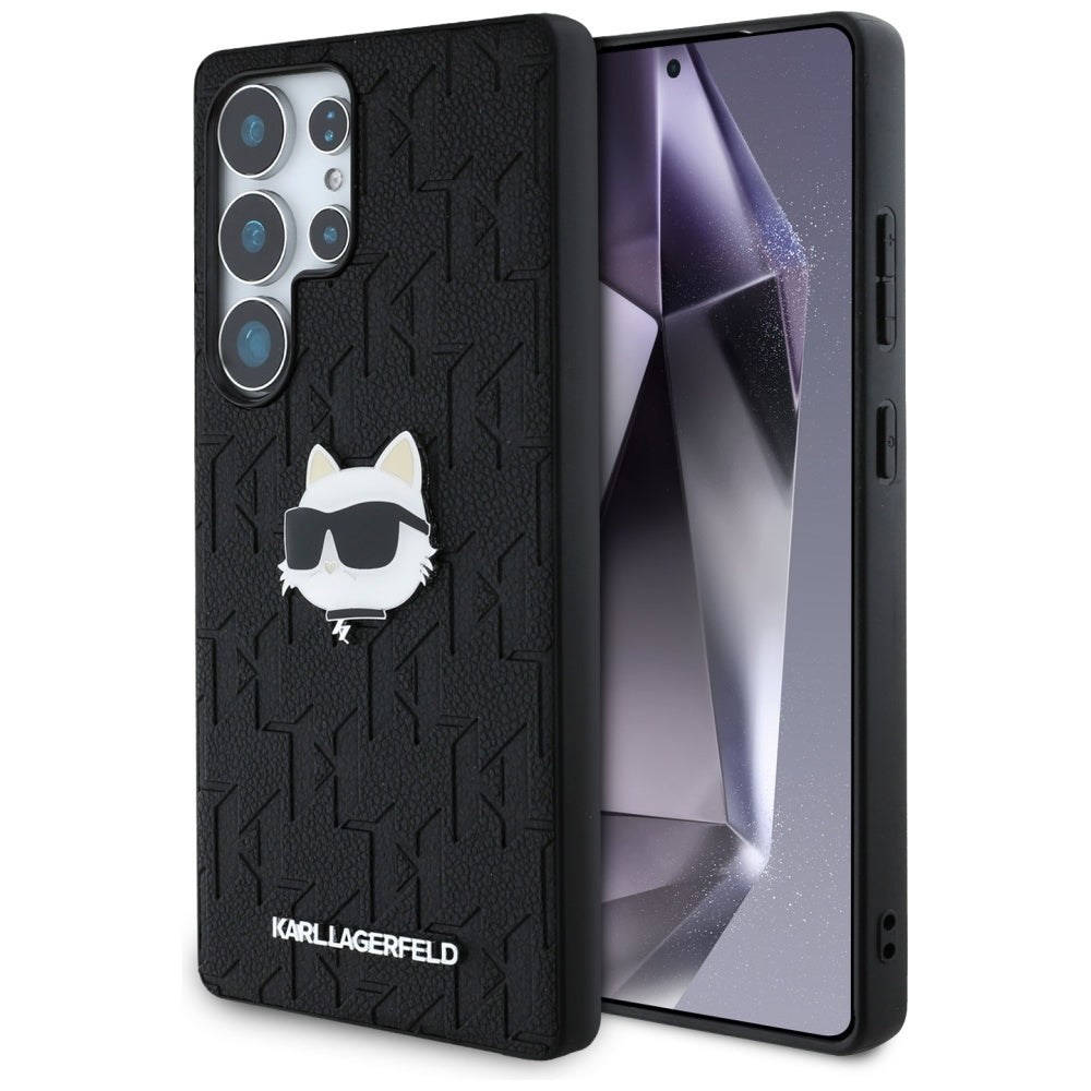 Pouzdro pro Samsung Galaxy S25 Ultra S938, Karl Lagerfeld, Monogram Choupette's Head, Černá