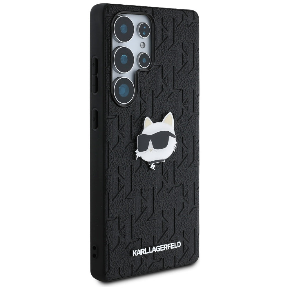 Pouzdro pro Samsung Galaxy S25 Ultra S938, Karl Lagerfeld, Monogram Choupette's Head, Černá