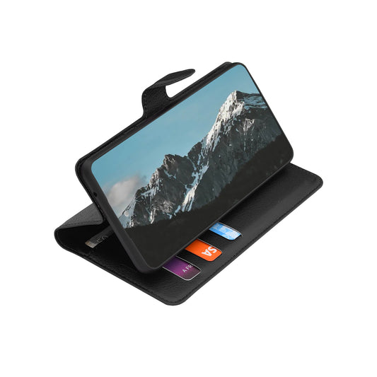 Pouzdro pro Samsung Galaxy S26 FE / S25 FE, Techsuit, kožené folio, černé