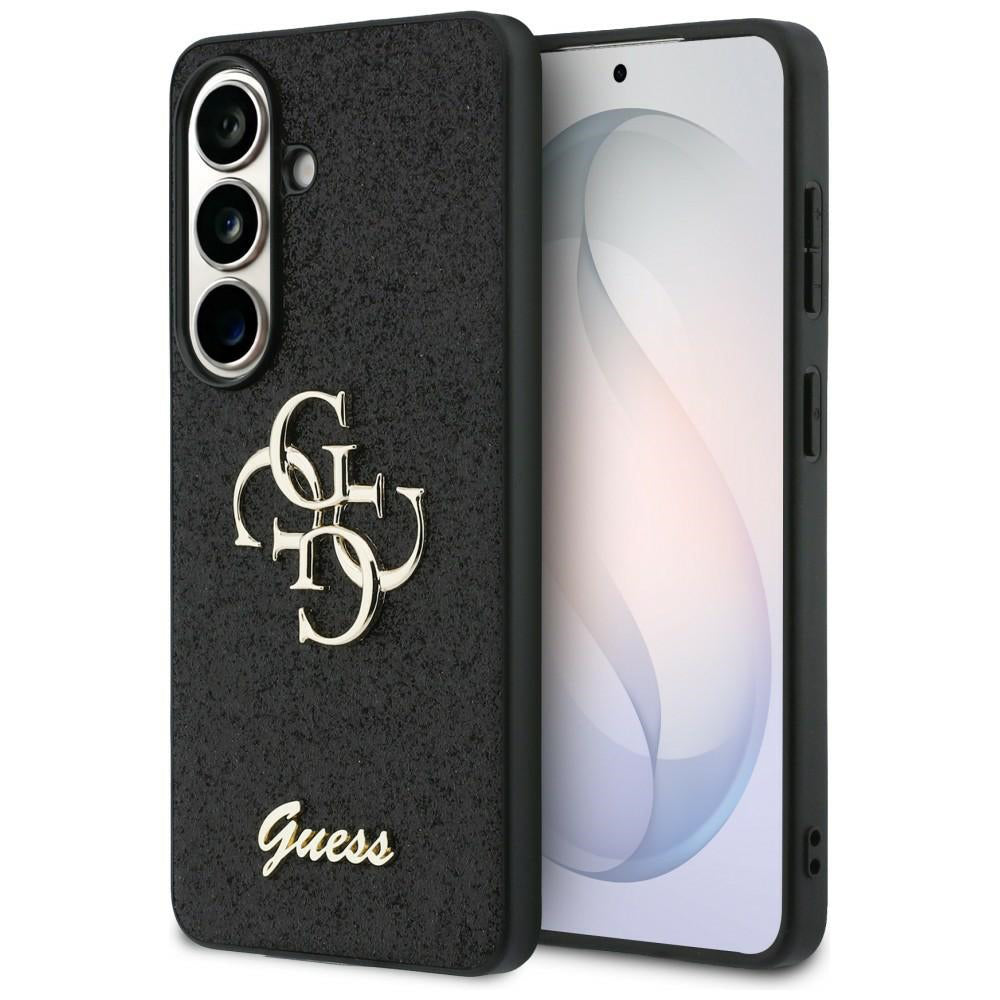 Pouzdro pro Samsung Galaxy S26 S942, Guess, Fixed Glitter Big 4G Metal Frame, Černá