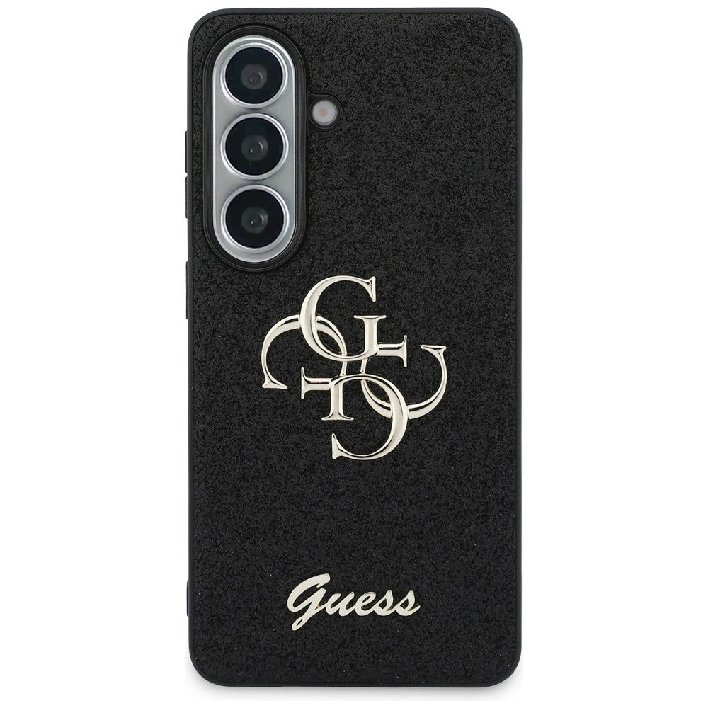 Pouzdro pro Samsung Galaxy S26 S942, Guess, Fixed Glitter Big 4G Metal Frame, Černá