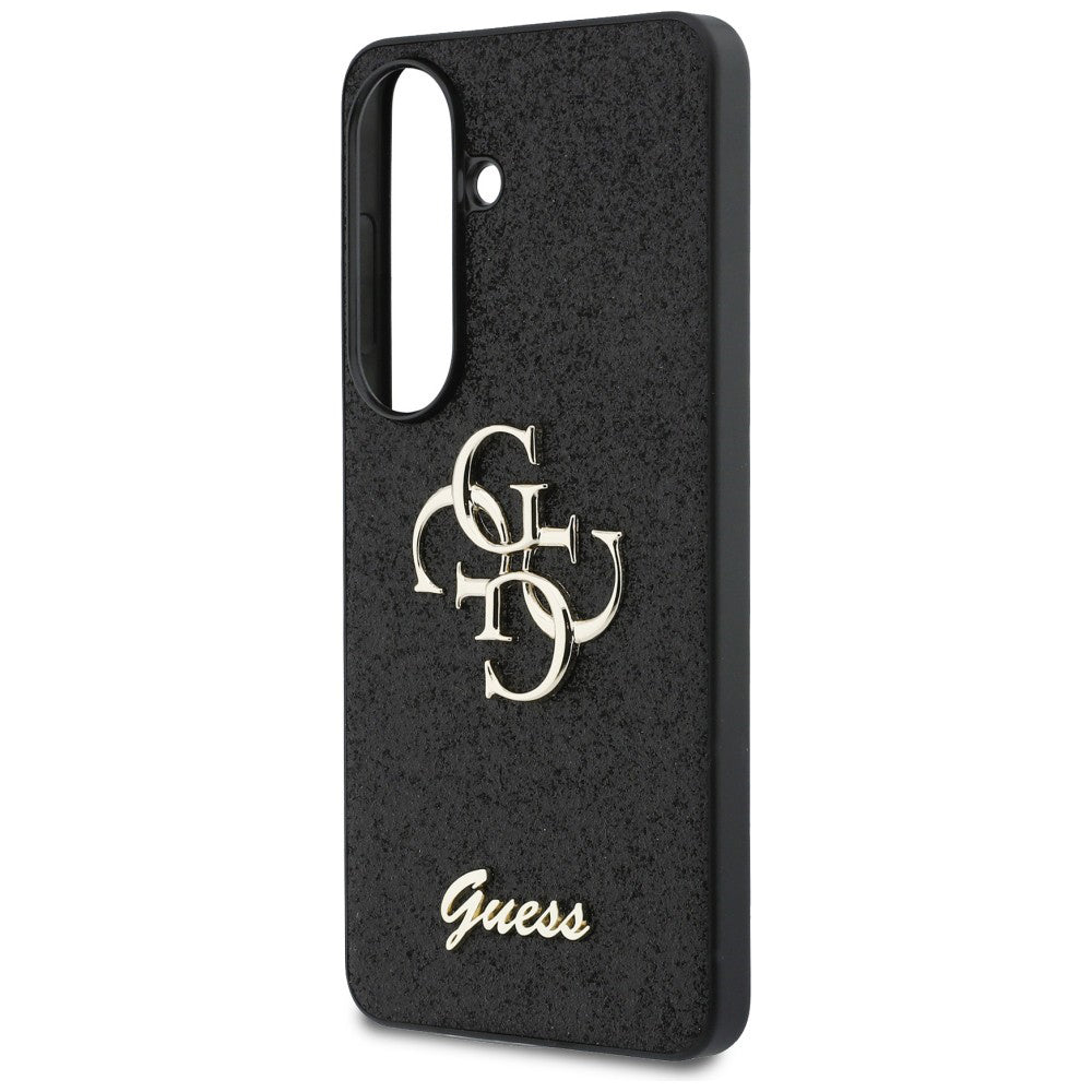 Pouzdro pro Samsung Galaxy S26 S942, Guess, Fixed Glitter Big 4G Metal Frame, Černá