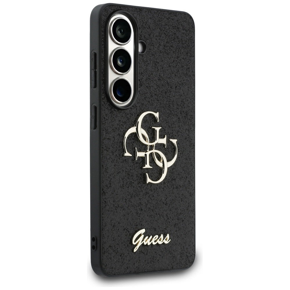 Pouzdro pro Samsung Galaxy S26 S942, Guess, Fixed Glitter Big 4G Metal Frame, Černá