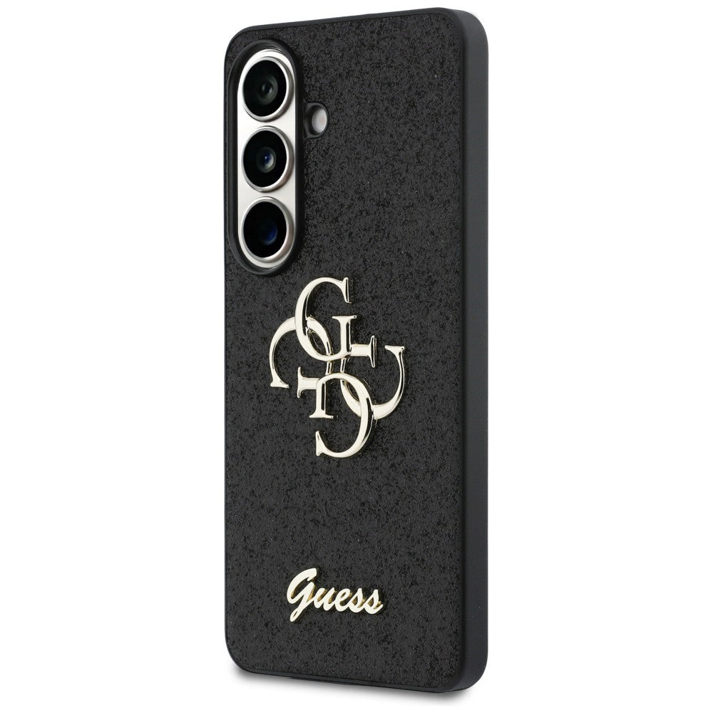 Pouzdro pro Samsung Galaxy S26 S942, Guess, Fixed Glitter Big 4G Metal Frame, Černá