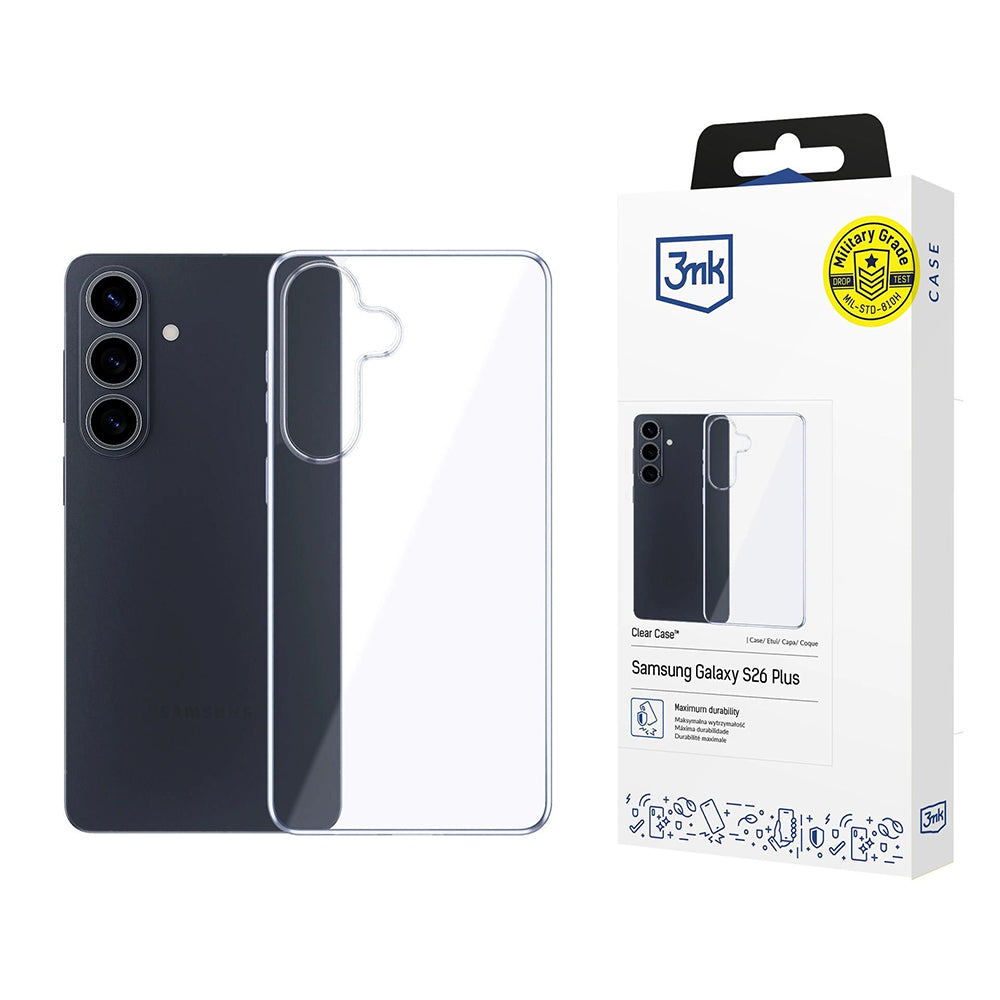 Pouzdro pro Samsung Galaxy S26 Plus S947, 3MK, Clear, Průhledné