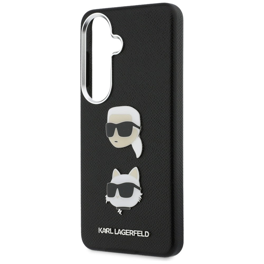 Pouzdro pro Samsung Galaxy S26 Plus S947, Karl Lagerfeld, Saffiano Karl & Choupette's Head Pin, Černá