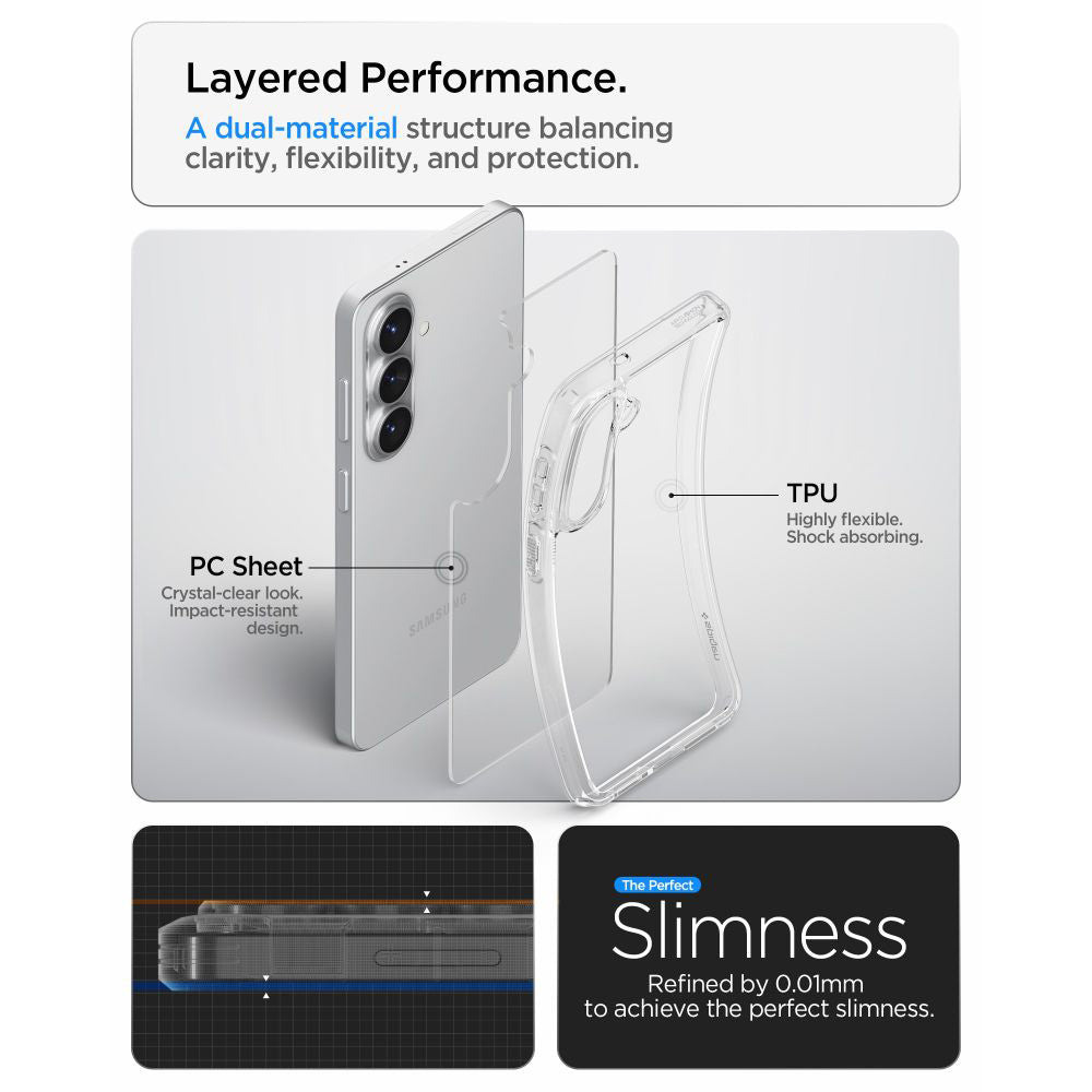 Pouzdro pro Samsung Galaxy S26 Plus S947, Spigen, Ultra Hybrid, Transparentní ACS10707