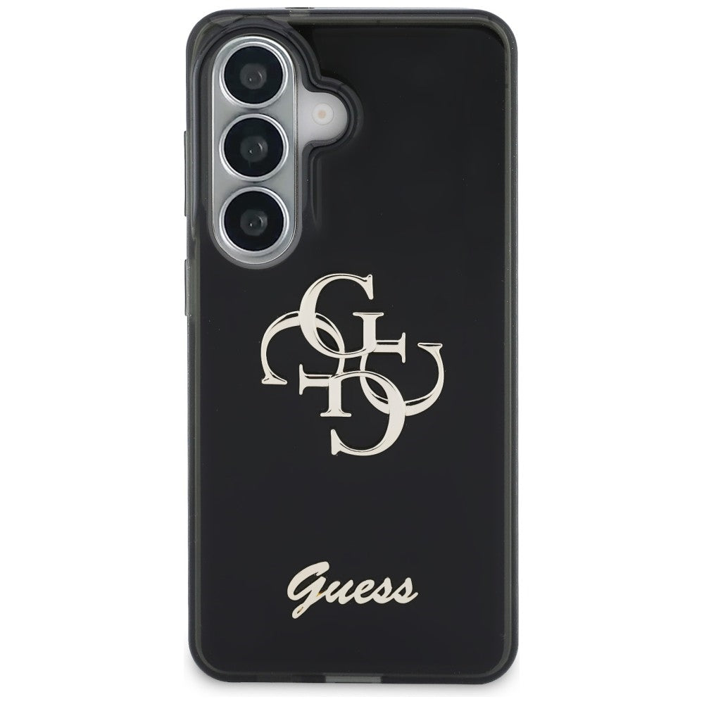 Pouzdro pro Samsung Galaxy S26 S942, Guess, IML Big Metal 4G Script, Černá