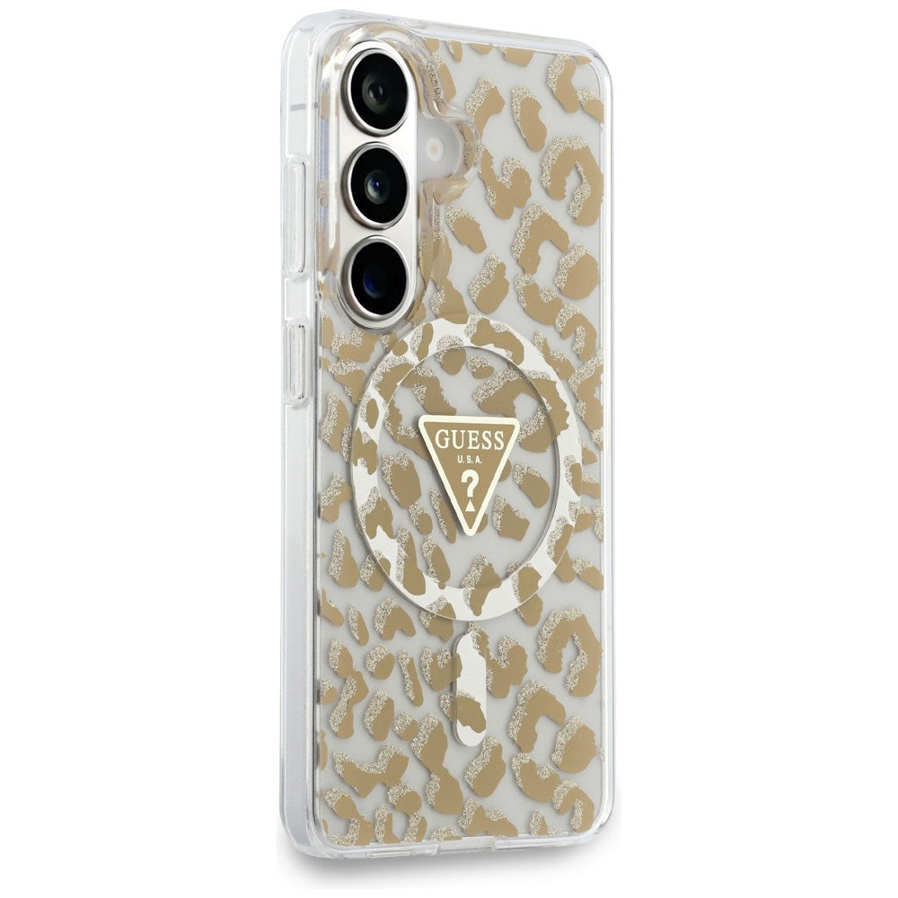 Pouzdro MagSafe pro Samsung Galaxy S26 S942, Guess, IML Leopard Pattern, Hnědá