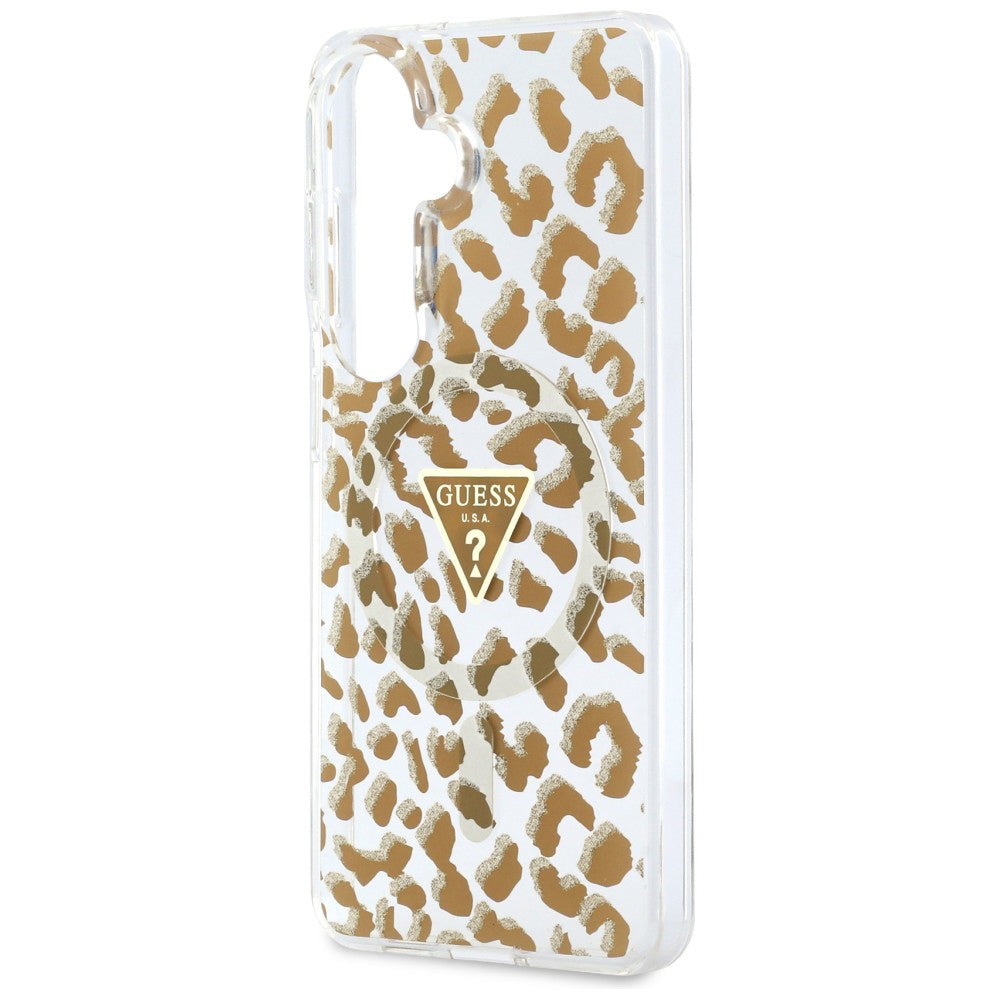 Pouzdro MagSafe pro Samsung Galaxy S26 S942, Guess, IML Leopard Pattern, Hnědá