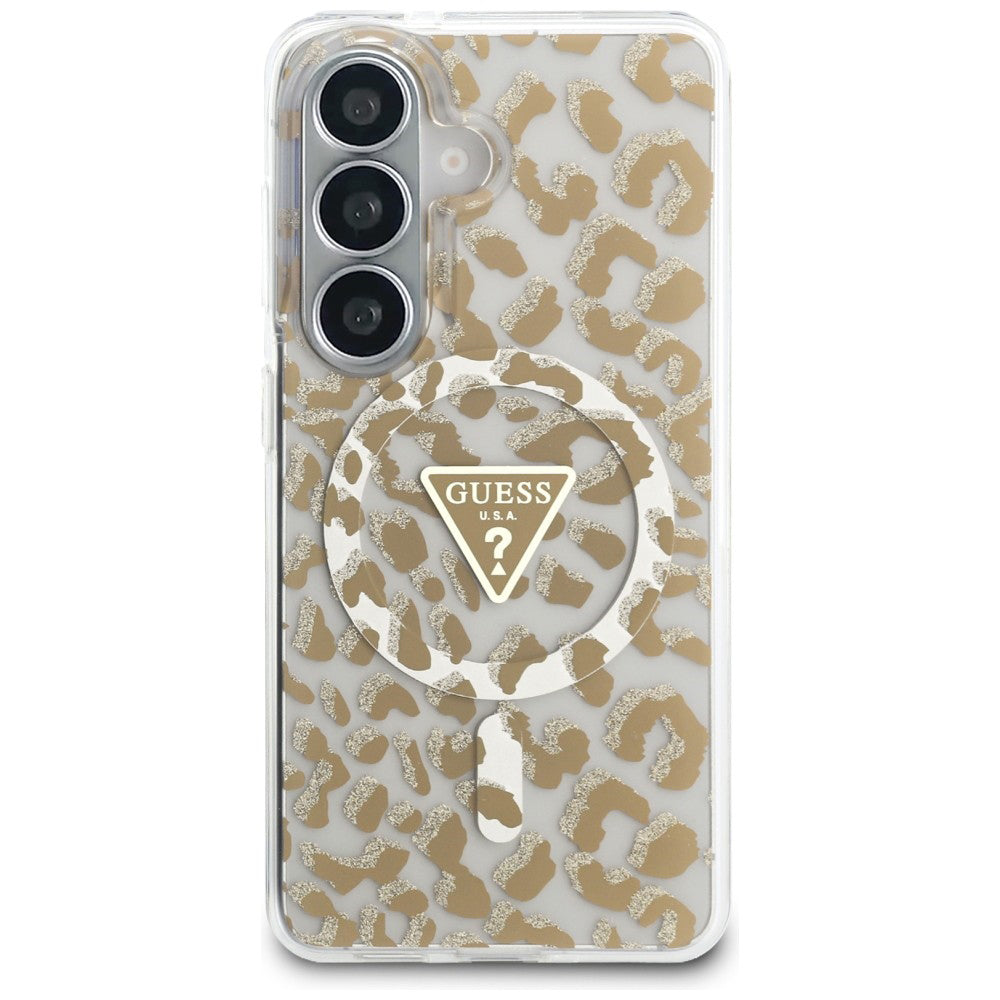 Pouzdro MagSafe pro Samsung Galaxy S26 S942, Guess, IML Leopard Pattern, Hnědá